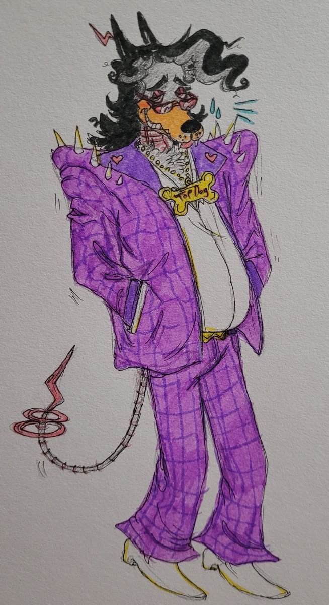 JustAWeirdOwl's tweet photo. Water color markers with pencil and black pigment liner practice with Top Dog ^v^ 💚

Uncolored version in comment https://t.co/uQGaZSc5Mh