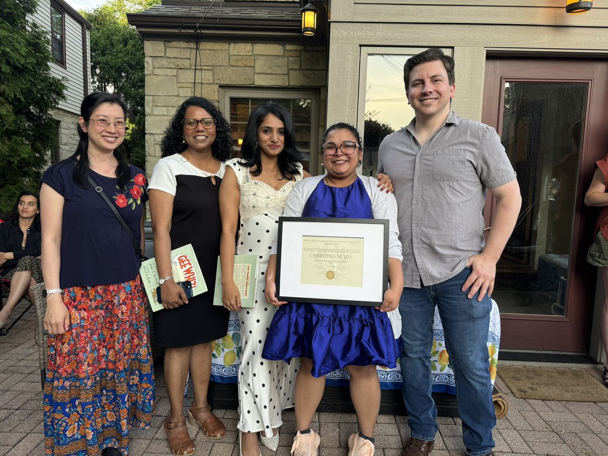 A special congratulations to our fellows-nominated X-men (Excellence in Mentoring and Education) award to <a href="/JoyMariyam/">Christina Mariyam Joy</a>! All your hard work and passion makes a difference!
