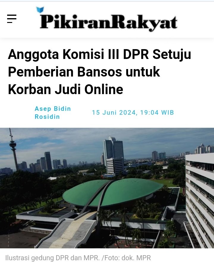 Jangan menormalisasi Penjudi Online sebagai korban dengan cara diberi Bansos,  itu Sama Saja Memberi Insentif pada mereka

DPR jangan ikut2an Tolol!