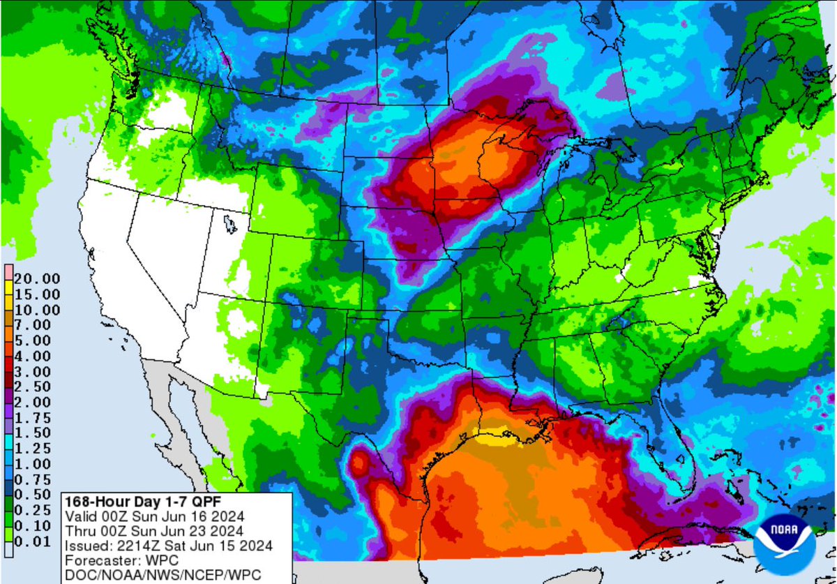 wxandsports's tweet photo. Almost certain that the Gulf Coast from Mexico to Louisiana will see high rain amounts in the next week beginning Monday. Regardless if a system forms, some locations could get more than a foot of rain in the next 7 days.

#txwx https://t.co/1KhQI4uv11