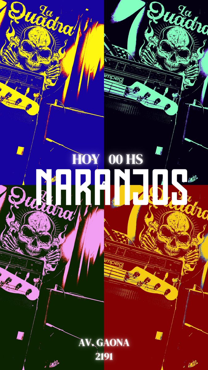 Hoy!! <a href="/NaranjosRock/">Naranjos Rock</a> <a href="/araberamil/">Damían Árabe Ramil</a> 00 hs. En la Quadra bar Av. Gaona 2191