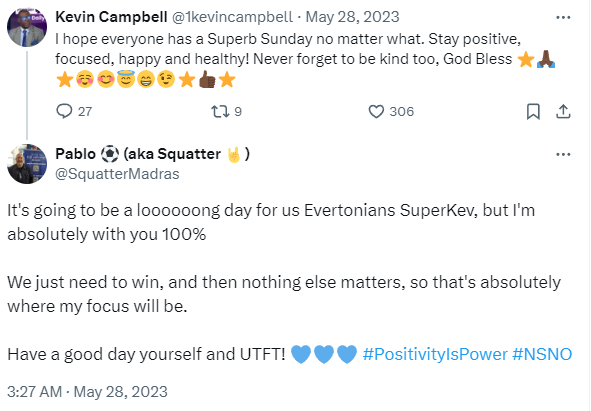 SquatterMadras's tweet photo. A very difficult day. A desperately sad loss followed by an outpouring of love and affection for an amazing man, that most of us never met, but somehow felt we knew.
If he meant anything to you at all then please do one thing in his memory: be more Kevin Campbell💚
#RIPSuperKev💙 https://t.co/dPk3A2tvDF