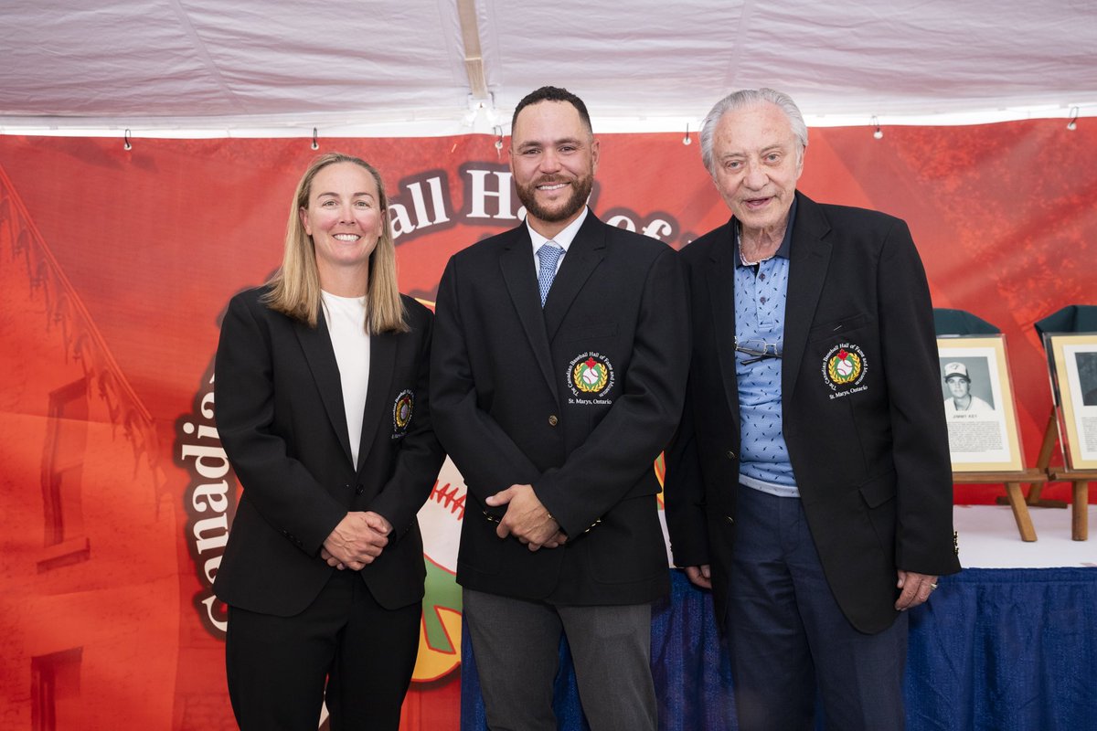 BlueJays's tweet image. Congrats to Russell Martin, Paul Godfrey, Ashley Stephenson and all of today’s @CDNBaseballHOF inductees PLUS 2023 Jack Graney Award Winner Buck Martinez 👏 🇨🇦