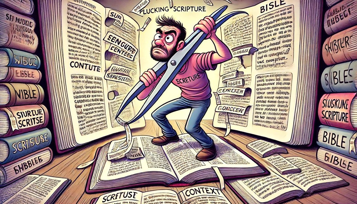 SoulMindScience's tweet image. Scripture is best understood as a tapestry, viewed as a whole cloth, not by a single thread 🪡 

Once there was a man named Larry who was desperate to find God’s will for his life. One day, he decided to try a new approach: he would drop his finger on a random Bible verse and…