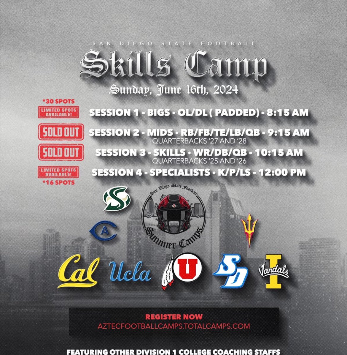 Excited to be attending San Diego state University’s football camp this weekend #goaztecs <a href="/CoachReino/">Chris Reinert</a> <a href="/JackAlexanderQB/">Coach Jack</a> <a href="/classicqb/">Coach Q</a> <a href="/CoachDeejay86/">Deejay Cloy</a> <a href="/Coach_SchmidtE/">Eric Schmidt</a> <a href="/COACHSTACE_/">Stacey Ford</a> <a href="/CoachSirmon/">Peter</a> <a href="/AztecRecruits/">San Diego State Football Recruiting</a> <a href="/CoachCoop84/">AJ Cooper</a> <a href="/Coach_Laut/">Aaron Laut</a> <a href="/misi_tupe/">Misi Tupe 🇦🇸🇼🇸</a> <a href="/CoachATaylor3/">Austin Taylor</a> <a href="/CoachDtjackson/">Dan Jackson</a>