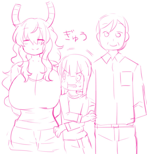 前に描いた父と乳に挟まれる父の日の息子 