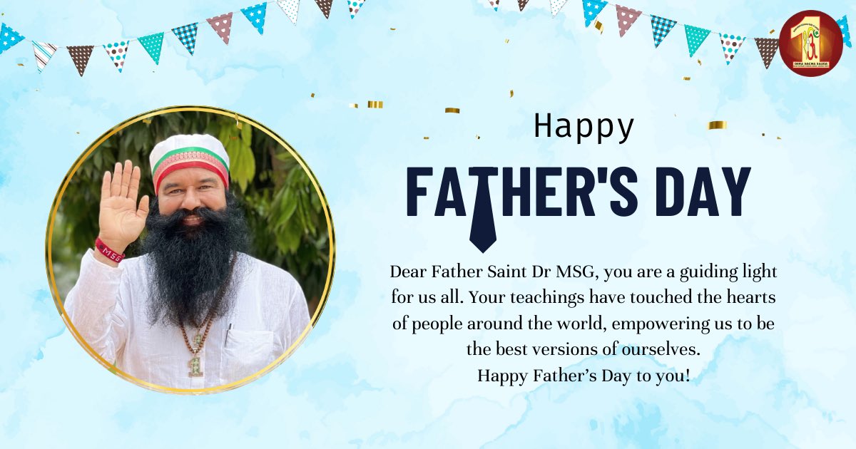 We are blessed and grateful to have you as our Guru Father, Revered Saint Dr. MSG. Your love, blessings, and support mean everything to us. Happy #FathersDay! #BestDadEver #SaintDrMSG