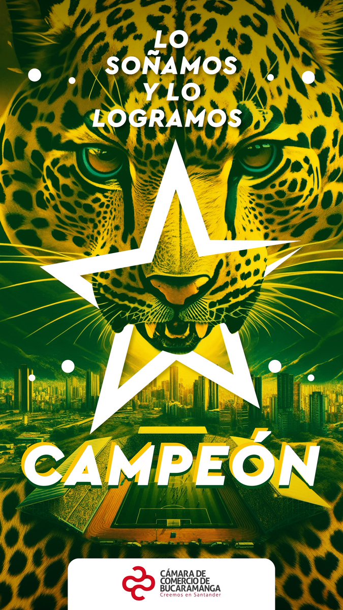 CCBucaramanga's tweet photo. Lo soñamos y lo logramos, ¡la estrella es nuestra! ⭐️ Gracias @ABucaramanga por alegrar nuestros corazones y unirnos más que nunca. Santandereanos siempre adelante 🐆💛💚 ¡SOMOS CAMPEONES! https://t.co/WcnvN0dqoo