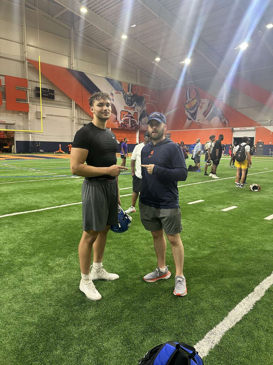 thedufour52's tweet photo. Thanks @AlexKellyCuse for the camp invite and the opportunity to compete. Looking forward to seeing what comes next!!!
@agentmavs 
@Coach_2CAP 
@CoachNickWill 
@CuseFootball https://t.co/0kto783syC