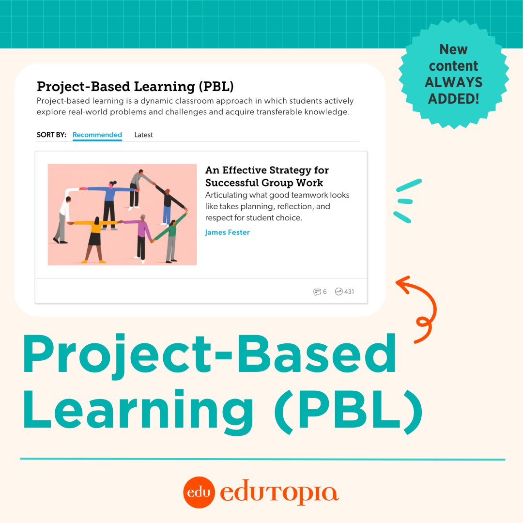 Searching for new and effective #PBL ideas? Our collection of teacher-tested resources may inspire you. 💡 edut.to/4aoWKWP