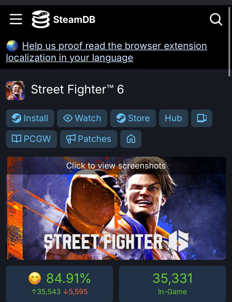 Gersonzero's tweet image. The difference in player count for both Street Fighter 6 and KOF 15 is insane
