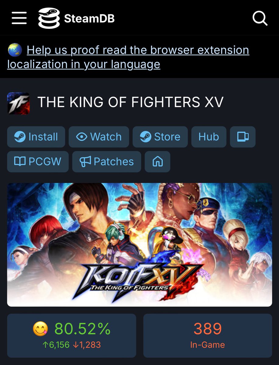 Gersonzero's tweet image. The difference in player count for both Street Fighter 6 and KOF 15 is insane