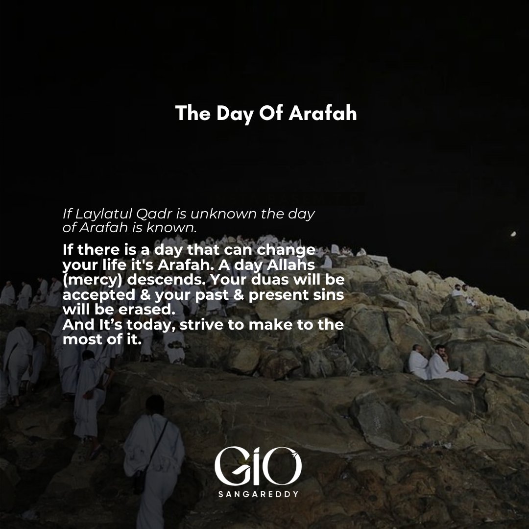 The day of Arafah is a time for deep reflection, du'aa and spiritual renewal. Make the most use of it💫

#DhulHijjah #Arafah #dayofarafah