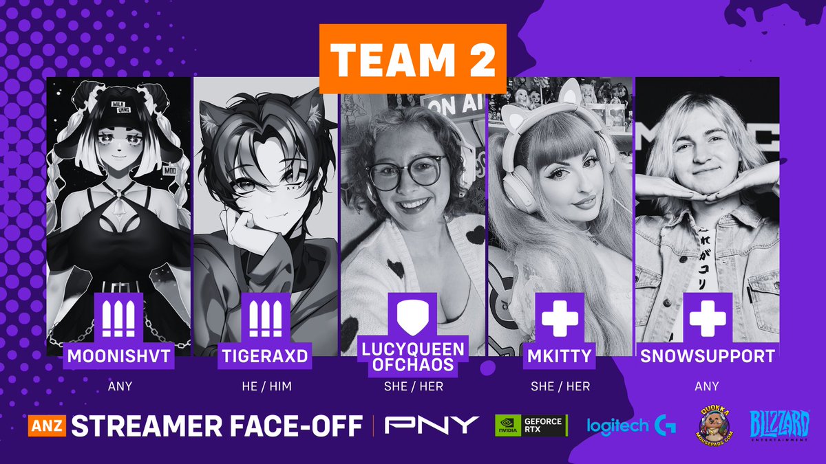 ANZFaceOff's tweet photo. TEAM 2 - @moonishVT @tigeraxd @LucyQueenChaos @Mazland @TheSnowSupport https://t.co/KO8ga1xG8f