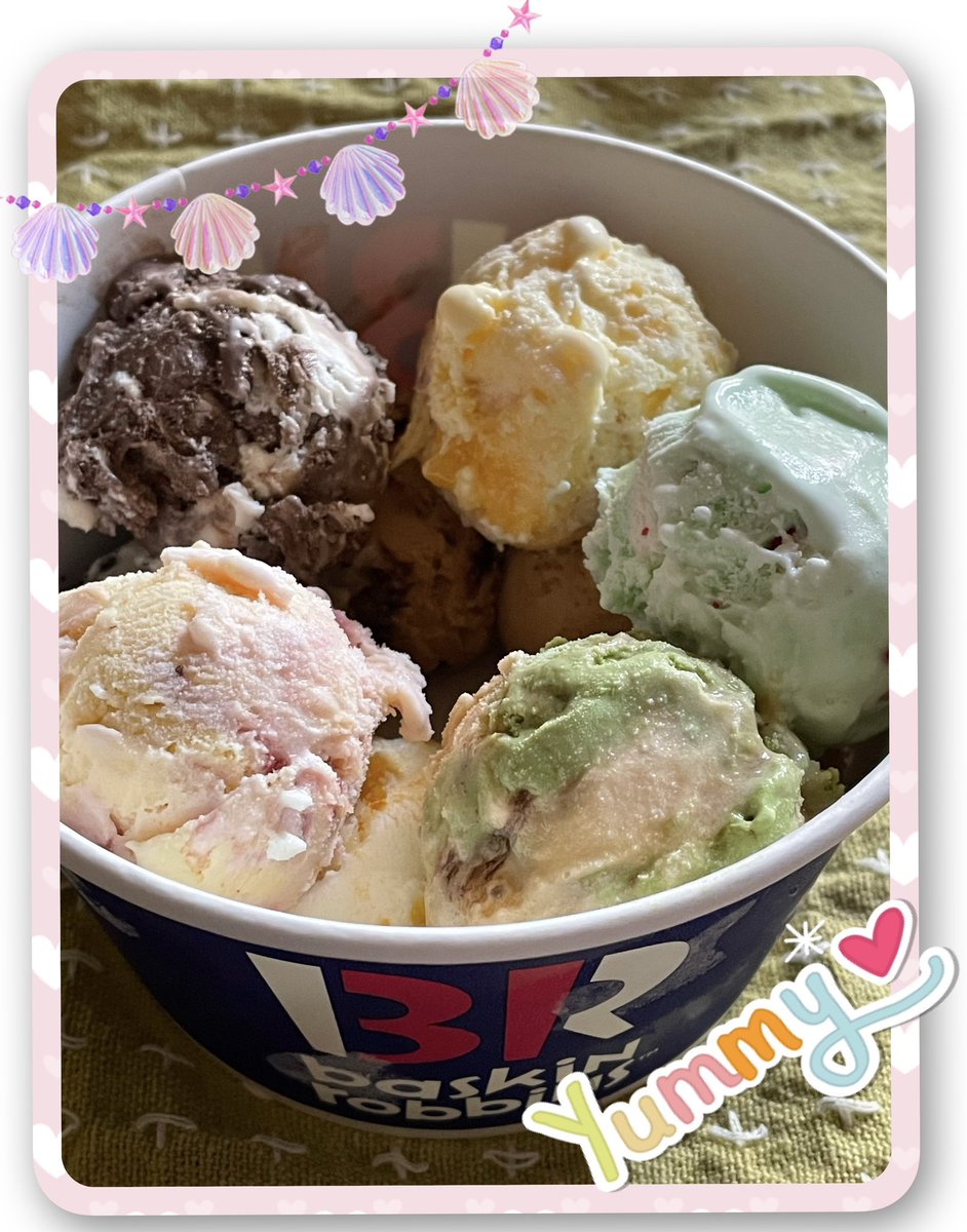 imp_Imimi7's tweet photo. サーティワンのポップ10🍨
前回買えなかったから今回は朝イチで並んだよ🤭
水曜日『みるハコ』でソフトクリーム5回もオカワリして
おなか壊したのに(*´艸`*)
 #サーティワン
 #31アイスクリーム
 #pop10 https://t.co/cMeYCN26Ke