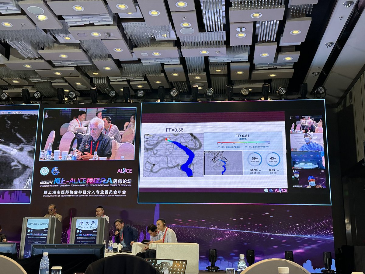 PhdXiang's tweet photo. ArteryFlow live cases for intracranial stenosis functional analysis on SNF-ALICE meeting at Shanghai by Dr René Chapot and Dr Jianmin Liu��🎉 https://t.co/ZLTe8lHh2t