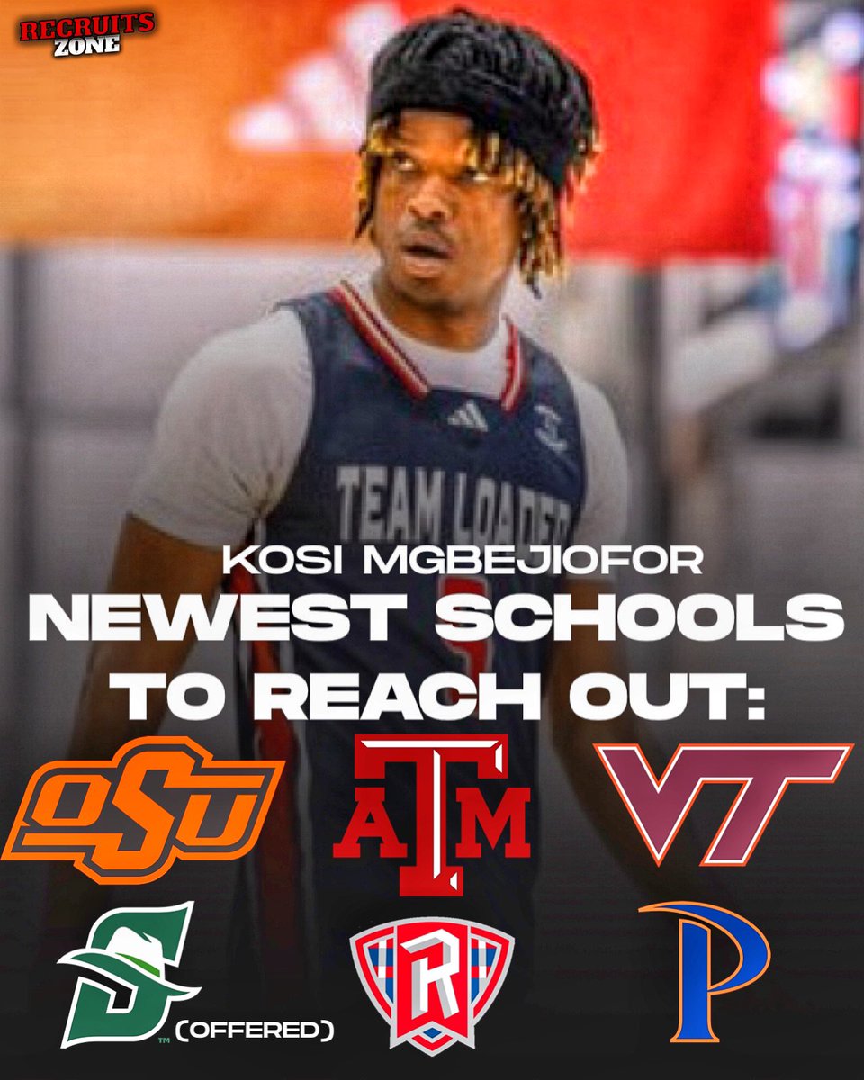 2026 four-star prospect Kosi Mgbejiofor tells me that he has heard from the following schools since the initial contact period began:

Oklahoma State
Texas A&amp;M
Virginia Tech
Stetson (offered)
Radford 
Pepperdine