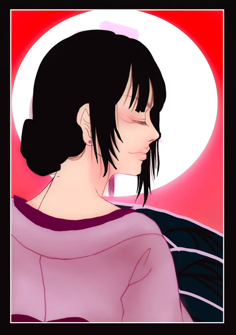 左のイラストは昔のリメイクだったり。 #花鳥風月イラスト #イラスト