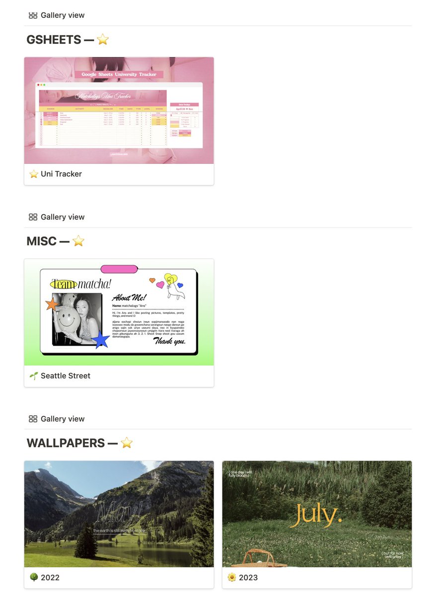 MATCHALOGS's tweet photo. finally updated my notion directory after a such a long time! you can find my notion &amp; gsheets templates here 🩷 https://t.co/b5FJLUwgQI