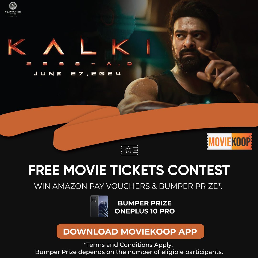 SahilGuruji's tweet photo. Enter Kalki 2898 AD Contest On Moviekoop And Win Free Movie Tickets/Free Subscription.
Enter my referral code I0ITVJ to earn 50 MK Coins and 50 Contest entries.
#KALKI2898AD
#KALKI2898ADOnJune27th #KalkiUsa #KalkiStormLoading https://t.co/L90AEquHdO