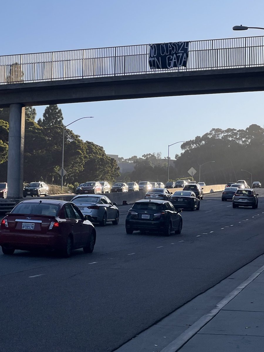 UCSD Divest (@ucsd_divest) on Twitter photo ‼️👀 Banners spotted 👀‼️ UC SUPPLIES FOR/INVESTS IN GENOCIDE. NO CLASS ‘24 IN GAZA. ‼️👀 Banners spotted 👀‼️ UC SUPPLIES FOR/INVESTS IN GENOCIDE. NO CLASS ‘24 IN GAZA.