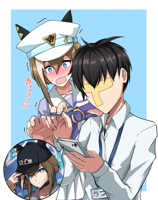 #ウマ娘 シュヴァルに見守られながらシュヴァルのイラストを描きたい 