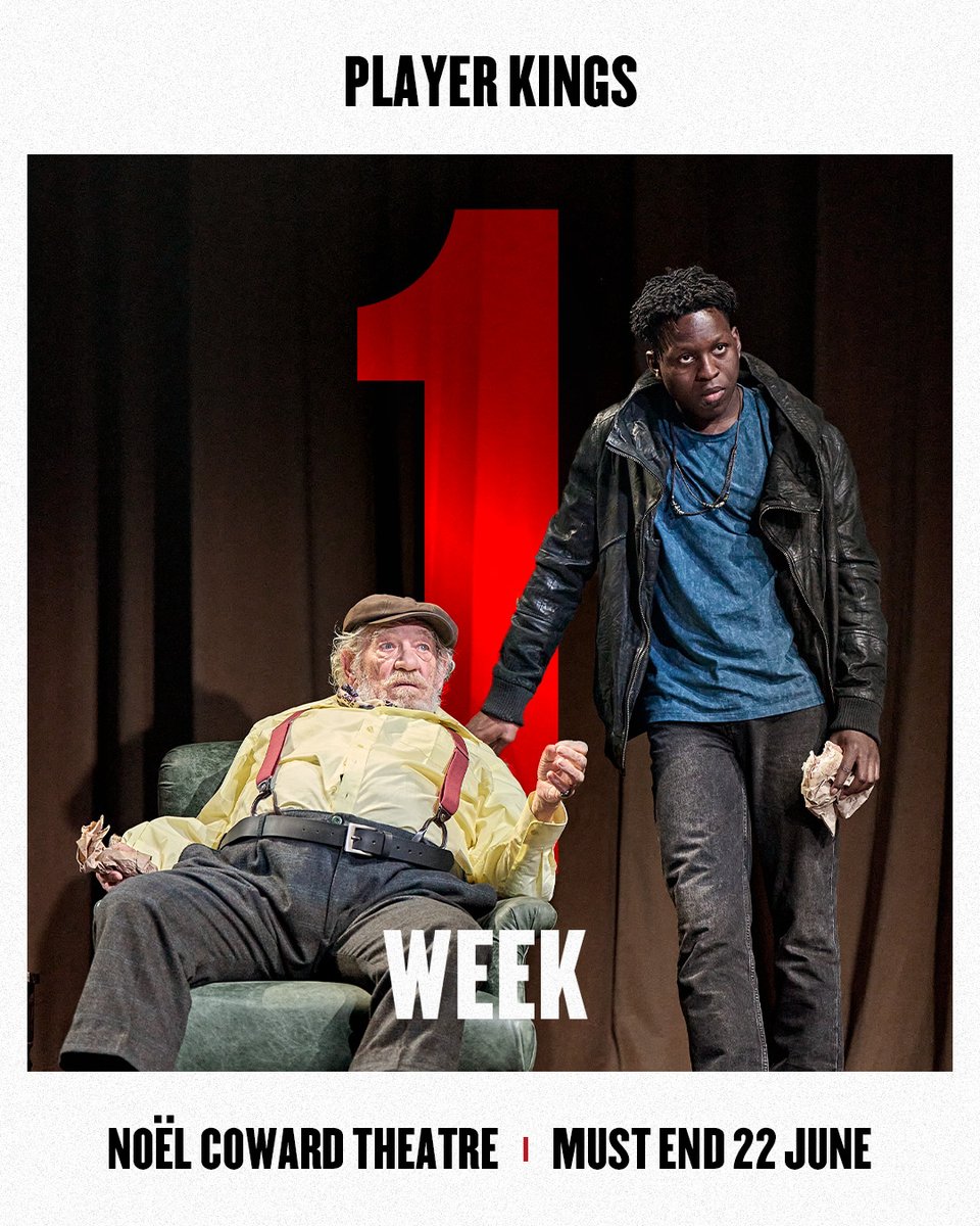 #PlayerKingsThePlay has officially entered its FINAL WEEK of performances in London, playing at the Noël Coward Theatre until 22 June.  

Book now: playerkingstheplay.co.uk 👑