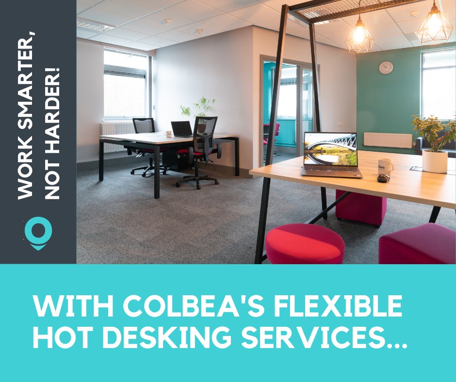 ColbeaBizAdvice's tweet photo. Work smarter, not harder! With Colbea's flexible hot desking services, you can adapt your workspace to suit your needs and boost productivity. π₯πΌ #Colbea #HotDesking #Productivity https://t.co/GluJkQasmS