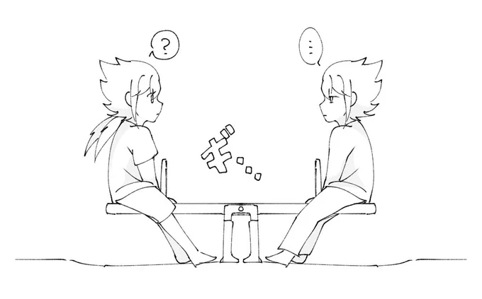 シーソーという遊具の存在を知らないのでただ座って終わるビンビズ。 