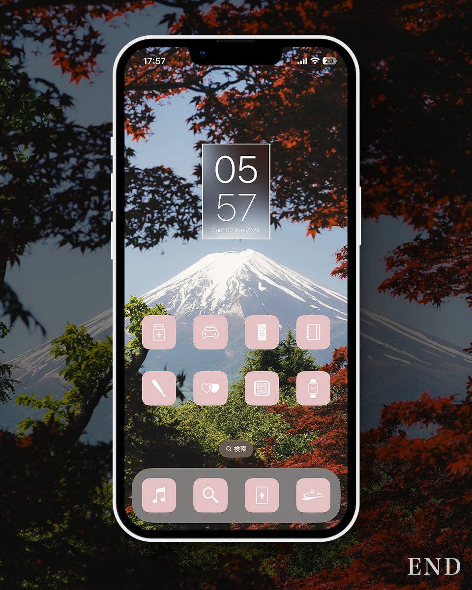 az_icon's tweet photo. 今回は、富士山の壁紙を使ったカスタマイズをご紹介します✨

おしゃれなホーム画面カスタマイズのポイントは、壁紙に含まれていると似たような色のアイコンを合わせることです☺️

■壁紙無料配布について
今回のカスタマイズに使用している壁紙はフリー素材ですので、欲しい方はコメントください！ https://t.co/u8vP7Vlfus