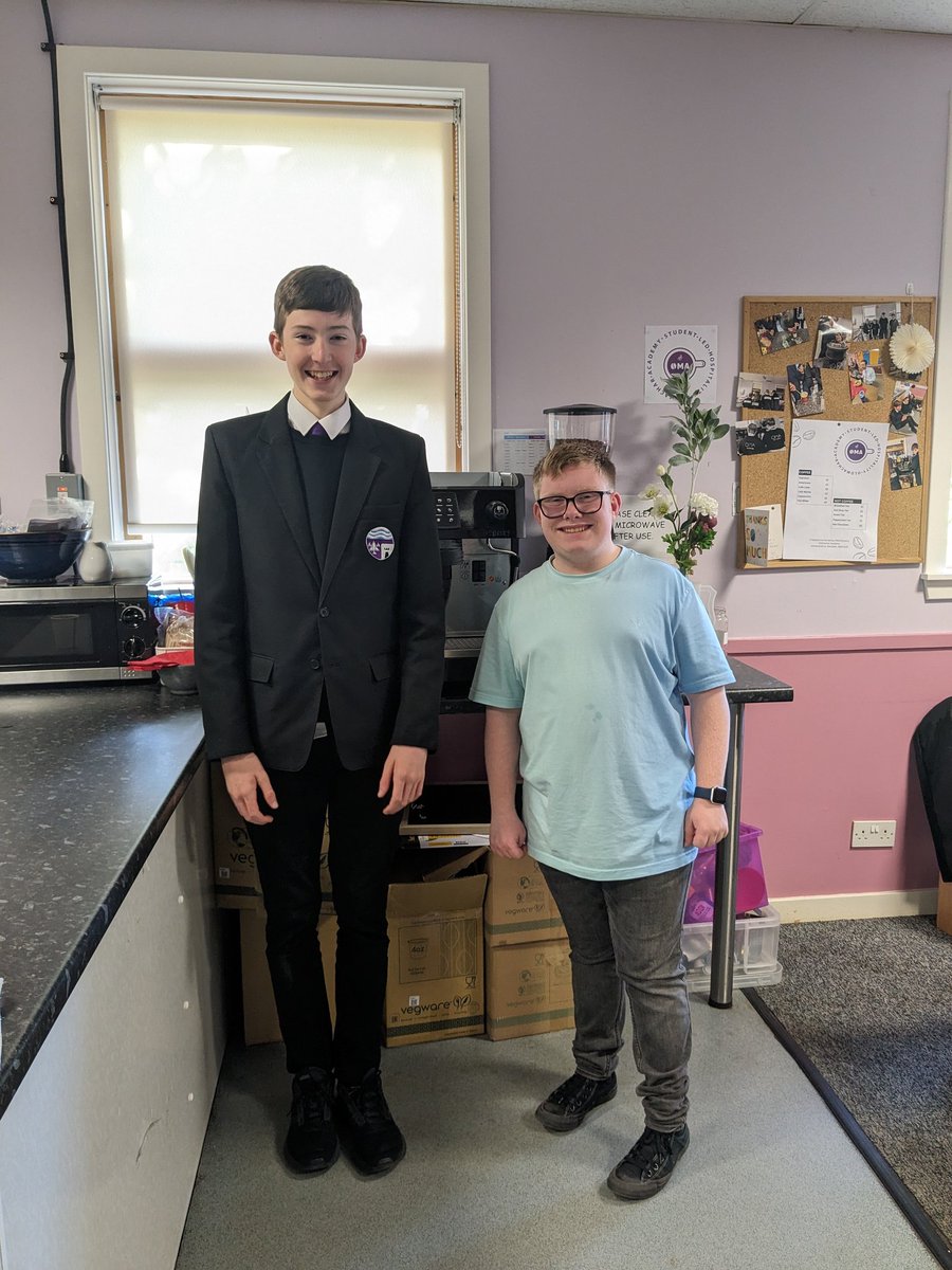 Huge thank you and well done to Cal for coming into school at 0730 to serve  freshly barista-ed coffees. 
Cal worked on customer comms skills serving &amp; chatting with ACC head teachers. Special mention for Kai who has now graduated but came back to help regardless! <a href="/oldmachar/">Oldmachar Academy</a>
