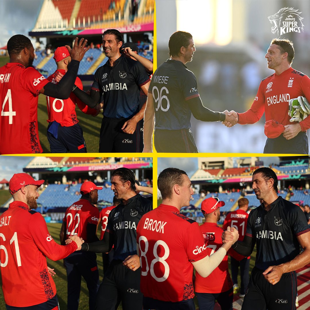 JSKSA20's tweet photo. A fairy tale comes to an end! 🫂
📸 : ICC
#ENGvNAM #T20WorldCup #Namibia #WhistleForJoburg https://t.co/SmH7e9fuKn