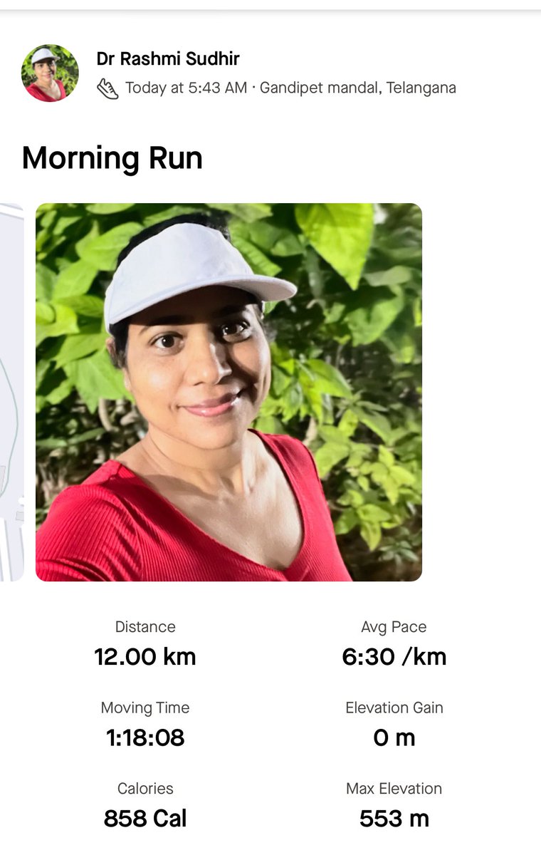 rashmi_sudhir4's tweet image. Sunday #morningmotivation 
12K run at a comfortable pace.