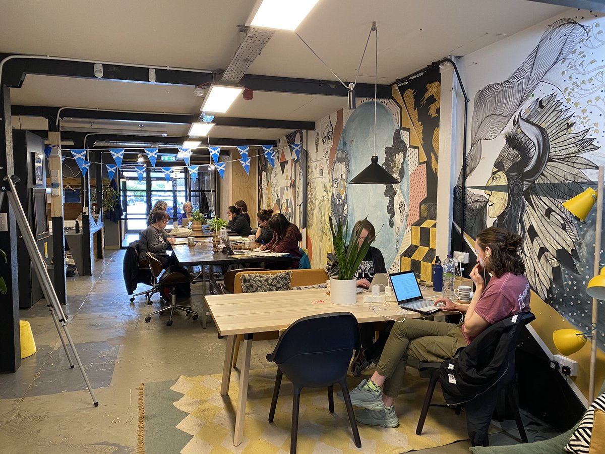 vkootstra's tweet photo. And we’re off! Lovely bunch of writers at today’s Edinburgh @writers_hq Retreat at @TribePorty. Projects and goals have been discussed. It’s gone all quiet apart from the soothing tap-tap-tap sounds from writers hard at work. https://t.co/7WMjFPDmkA