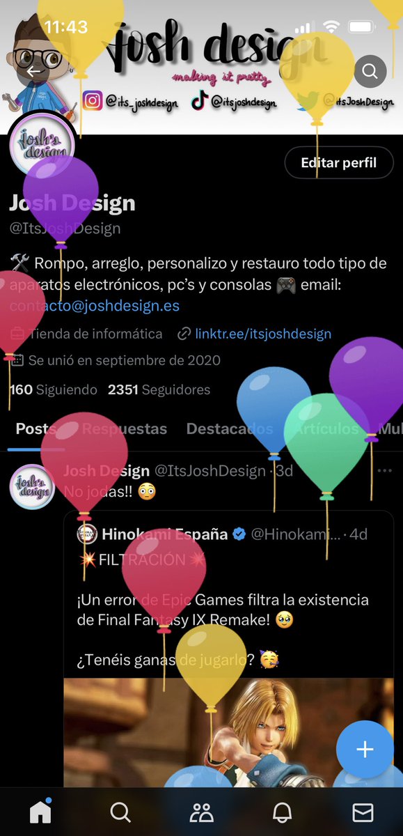 ItsJoshDesign's tweet image. Oye alguien sabe que le pasa a mi perfil? 😳