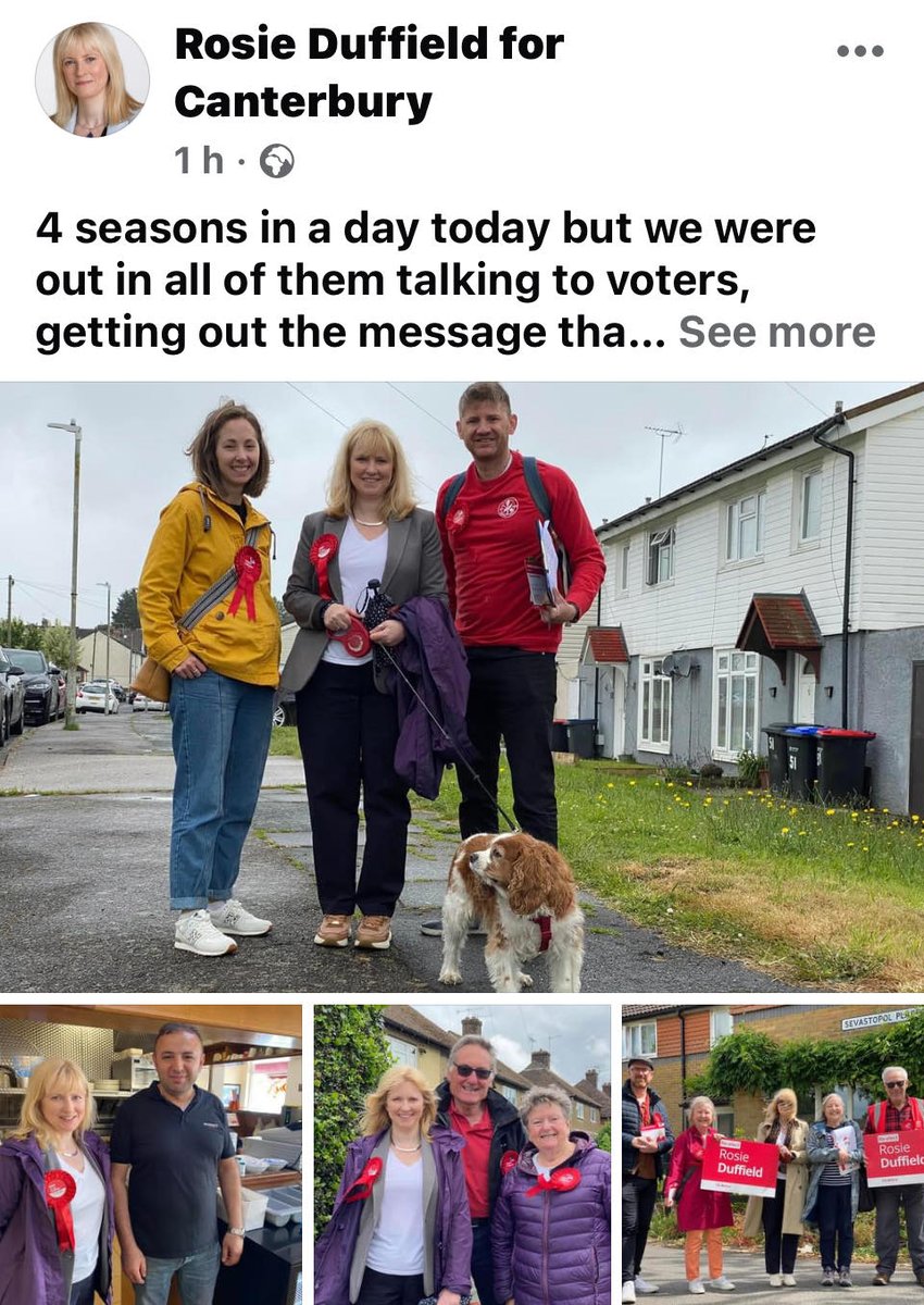 juliewassmer's tweet photo. Canterbury constituents feel abused that Rosie Duffield  showed no security fears while schmoozing in public yday with celebrity campaigner Feargal Sharkey all over #Whitstable - after bailing out of a #hustings event the night before, claiming she was too fearful for her safety. https://t.co/C9PVY2S3nz