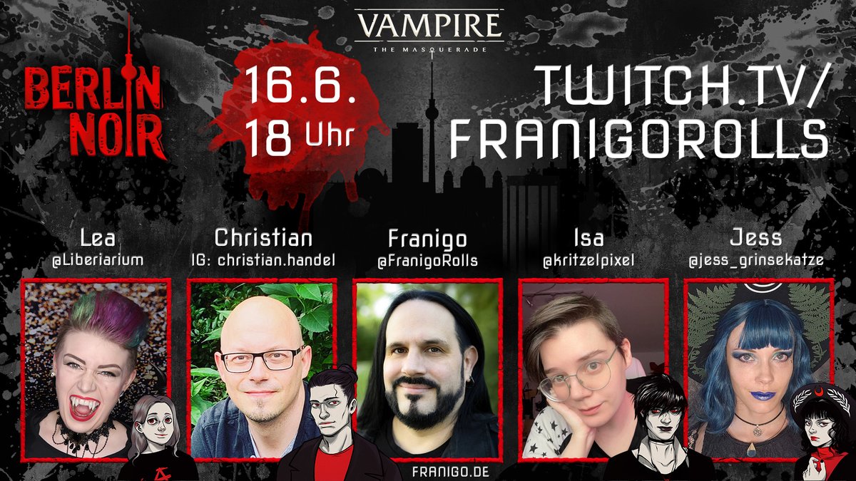 FranigoRolls's tweet image. Heute das große Finale! Kommt es zum Bürgerkrieg in Berlin? Auf jeden Fall wird Berlin Noir nach heute nicht mehr dieselbe Stadt sein!

Ab 18 Uhr drüben auf der Seite mit den bewegten Bildern!
#pnpde #vamily