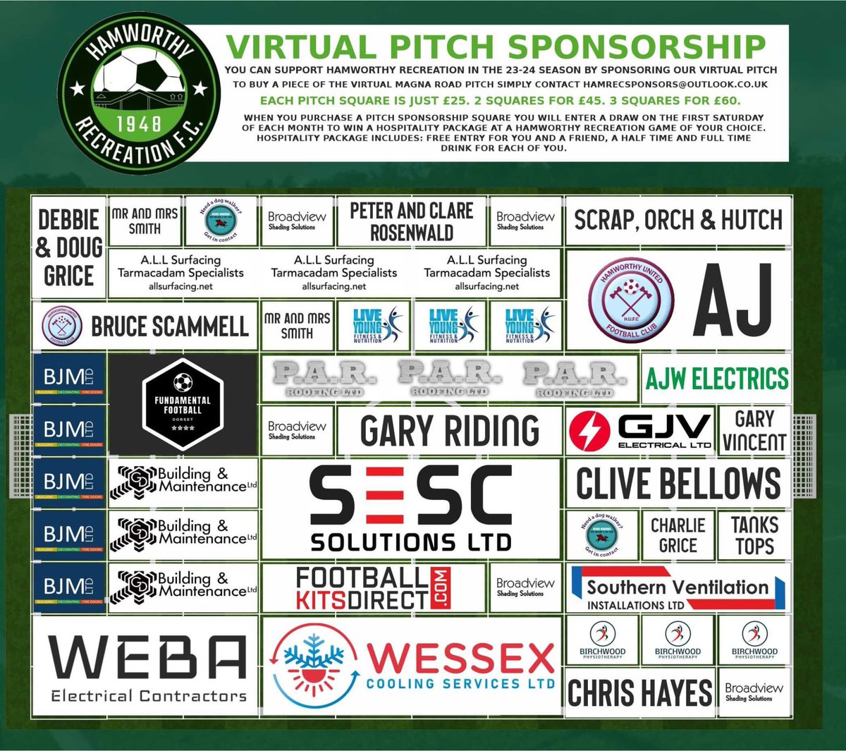 Ham_RecFC's tweet image. A massive thank you to everyone who helped us complete our virtual pitch sponsorship last season🙌

Be sure to keep your eyes peeled across all of our platforms for some great opportunities coming up, as well as player announcements👀
