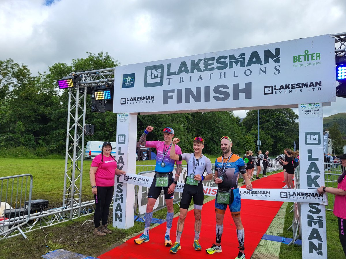 TheLakesmanTri's tweet photo. 1st, 2nd & 3rd in the Open race. Jamie Meldrum, Dan Hind & Tom McGlashan you are Lakesmen!! ๐๐๐
#lakesman2024 #lakesman #keswick #Lakedistrict #teamlakesman https://t.co/HInGbOPiNC