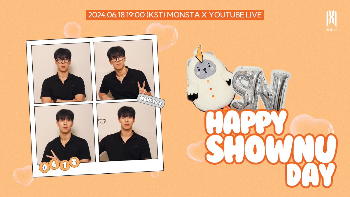 📢
#몬스타엑스 #셔누
: 240618 포근한 여름을 선물해 준 셔누데이 ☀🎁

2024.06.18 7PM (KST)
몬베베와 포근하게 보낼 셔누데이🧡
'#YouTube' 몬스타엑스 채널에서 함께해요!😍

#MONSTA_X #MONSTAX
#SHOWNU
#HBDtoSHOWNU
#포근한여름을선물해준_셔누데이

▶ youtube.com/live/oenw3uDyP…