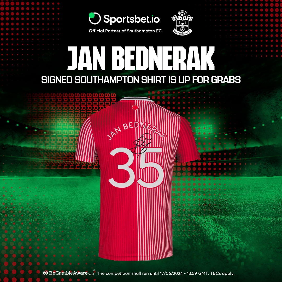 Sportsbetio's tweet photo. Who is excited for #POLNET? 💪 
The signed @SouthamptonFC Jan Bednerak shirt is up for grabs.

How to get it?
✅  Follow @sportsbetio
👤  Tag your #Euro2024 buddy &amp; Repost

The winner will be selected at random and announced on 17/06/2024. Good luck! https://t.co/eSlDVFY9kP