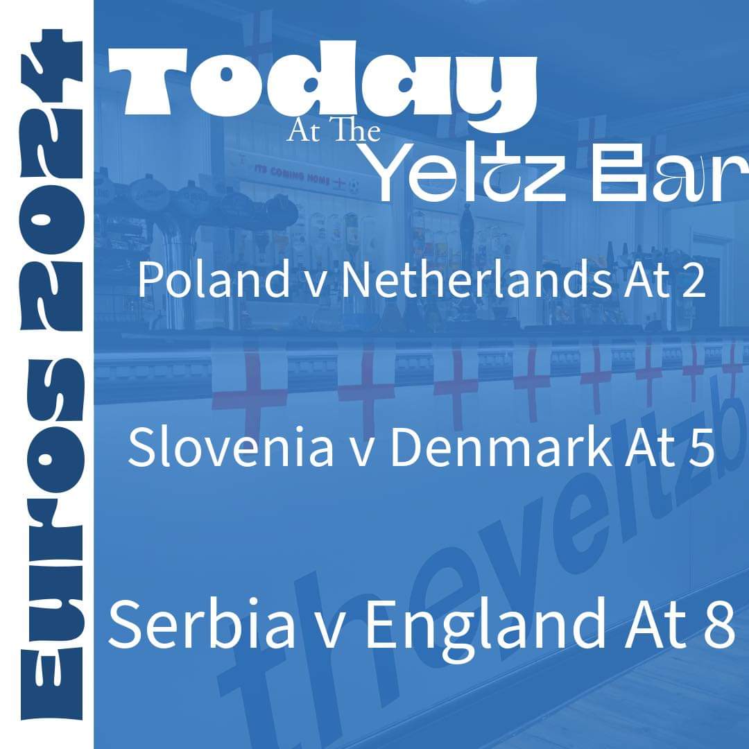 TheYeltzBarB63's tweet photo. 3️⃣ 𝙂𝙖𝙢𝙚𝙨 𝙏𝙤𝙙𝙖𝙮 𝙊𝙥𝙚𝙣 𝙁𝙧𝙤𝙢 12
Come down from 12 today & Get in the match day mood, with all your favourite drinks on the bar - Bring your dad down for a Fathers Day Drink 🍻 Happy Fathers Day 🎉
⚽️
#TheYeltzBar #Halesowen #B63 #Euros2024 #HappyFathersDay https://t.co/uZsxSgDrtq