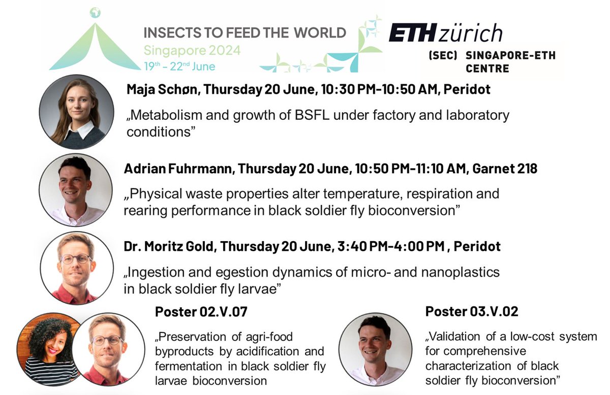 Food_Technology's tweet photo. Check out our @ETH_en,@ETH4D, @NUSingapore  &amp; @SEC_ETH #research on #insects and more #efficient and reliable #utilization of low-value and #heterogenous #biowastes in #BSF #bioconversion at Insects to Feed the World in #Singapore (https://t.co/ZGwi0JXAxW) #greateam &amp; #partners https://t.co/GjXcourxtG