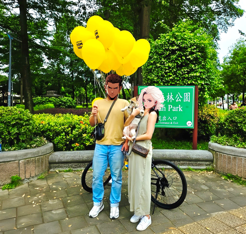 cooper07035907's tweet photo. @binance 註冊用戶達到2億里程碑，線下慶祝活動。
捕捉美好瞬間，身為台北人卻從沒去過大安森林公園，
為了和幣安自行車小隊拍照，一大早就把女友找來。

在我心裡不只是慶祝用戶突破，更是當月BNB也ATH，
雙喜臨門而來沾沾喜氣！
#Binance200M https://t.co/KHTrmx4nMK