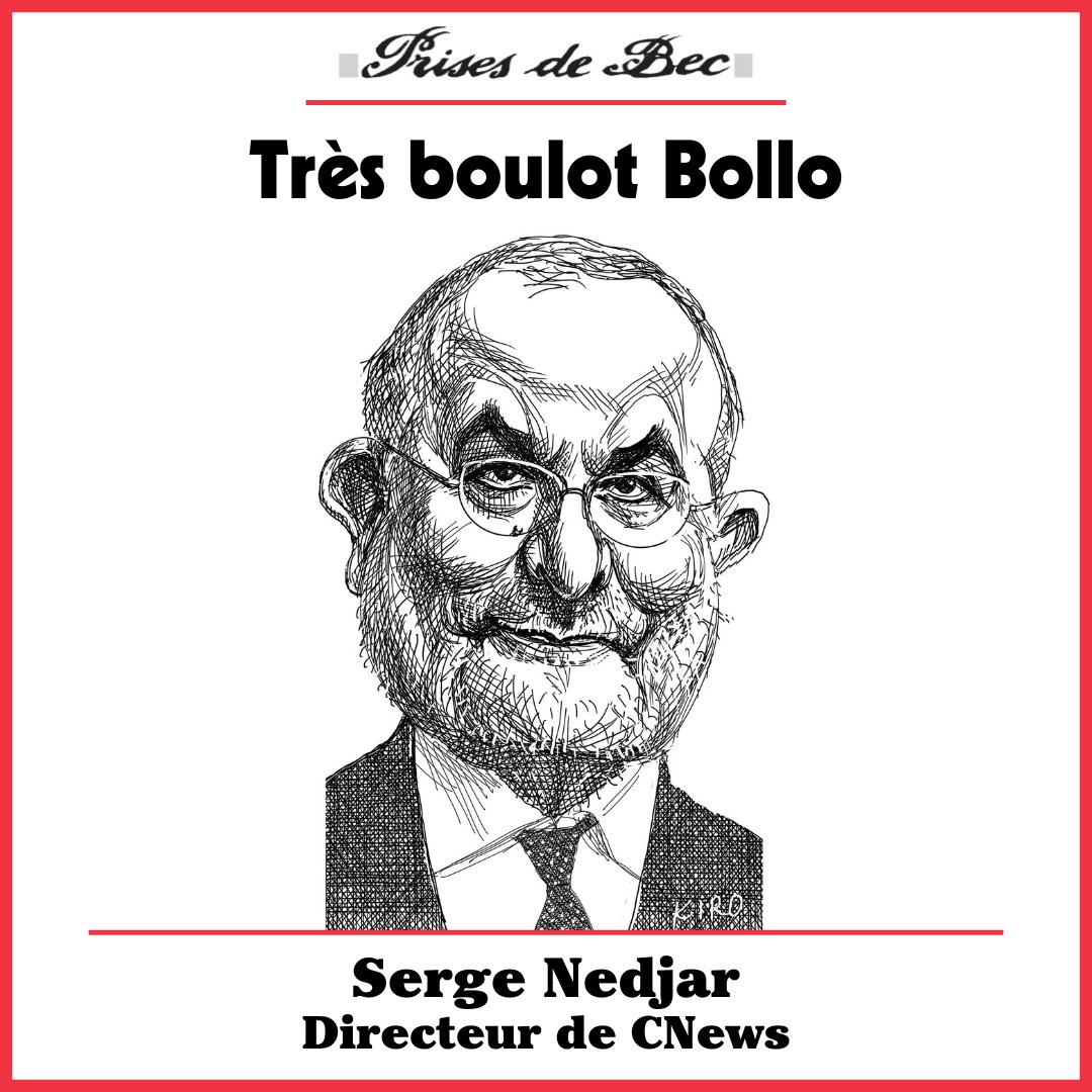 canardenchaine's tweet photo. Placé par Vincent Bolloré à la tête de CNews en 2015, Serge Nedjar applique avec dévotion les préceptes ultra réacs et populistes de son patron. Il n'a cure des multiples rappels à l'ordre de l'autorité de régulation et se vante d’avoir rendu rentable une chaîne qui vient de griller BFM  en terme d'audience...