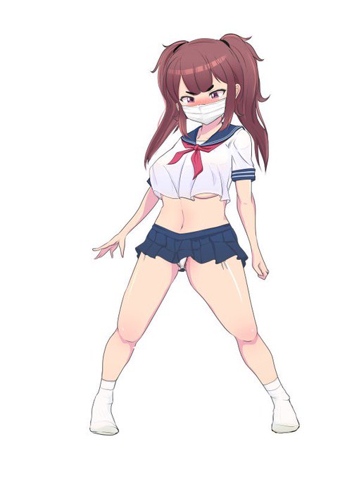 完全版に向けてちょこっとアプデしました定番のエロさのマスクや最近のトレンドのショートソックスなど。あとはメイドトップス布なしバージョン組み合わせでフェチが捗る作者独断セレクションです 