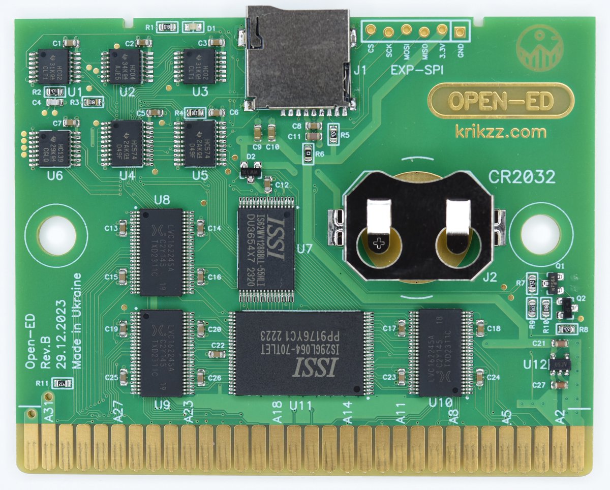 Open-ED is a very simple and cheap open source Megadrive cartridge. Cart does not have its own CPU or FPGA, it is built in the old school style using only memory and discrete logic. There is no fancy features, it almost like regular cart, but with sd card
github.com/krikzz/open-ed…