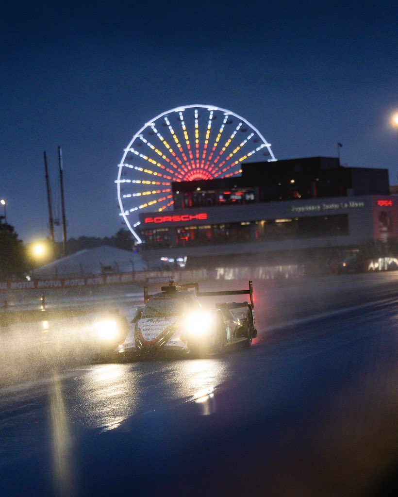 Vectorsport1's tweet photo. 20 hours completed, 4 hours to go @24hoursoflemans 
A huge amount of rain came in overnight, causing poor visibility and hours of safety car laps. @ryancullenrace , @patrickpiletofficial and @stefrichelmi have been driving a solid race so far, keeping the #10 in the top 5. Now P2 https://t.co/z3v3TfBVKr