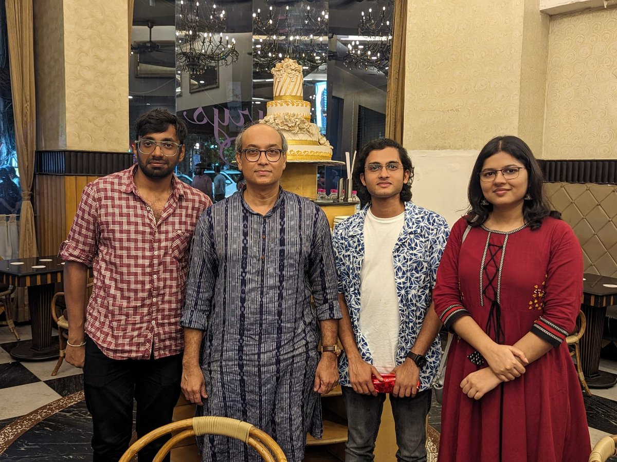 SpinLab_IISERK's tweet image. Celebrating at Peter cat! Honoring Spin lab&apos;s three brilliant graduates: 2 PhDs and 1 Master&apos;s. Thanks to Prof. Rangeet Bhattacharyya for the thoughtful pen gifts. Here&apos;s to new journeys and many more successes! #graduation #phd #masters #celebration