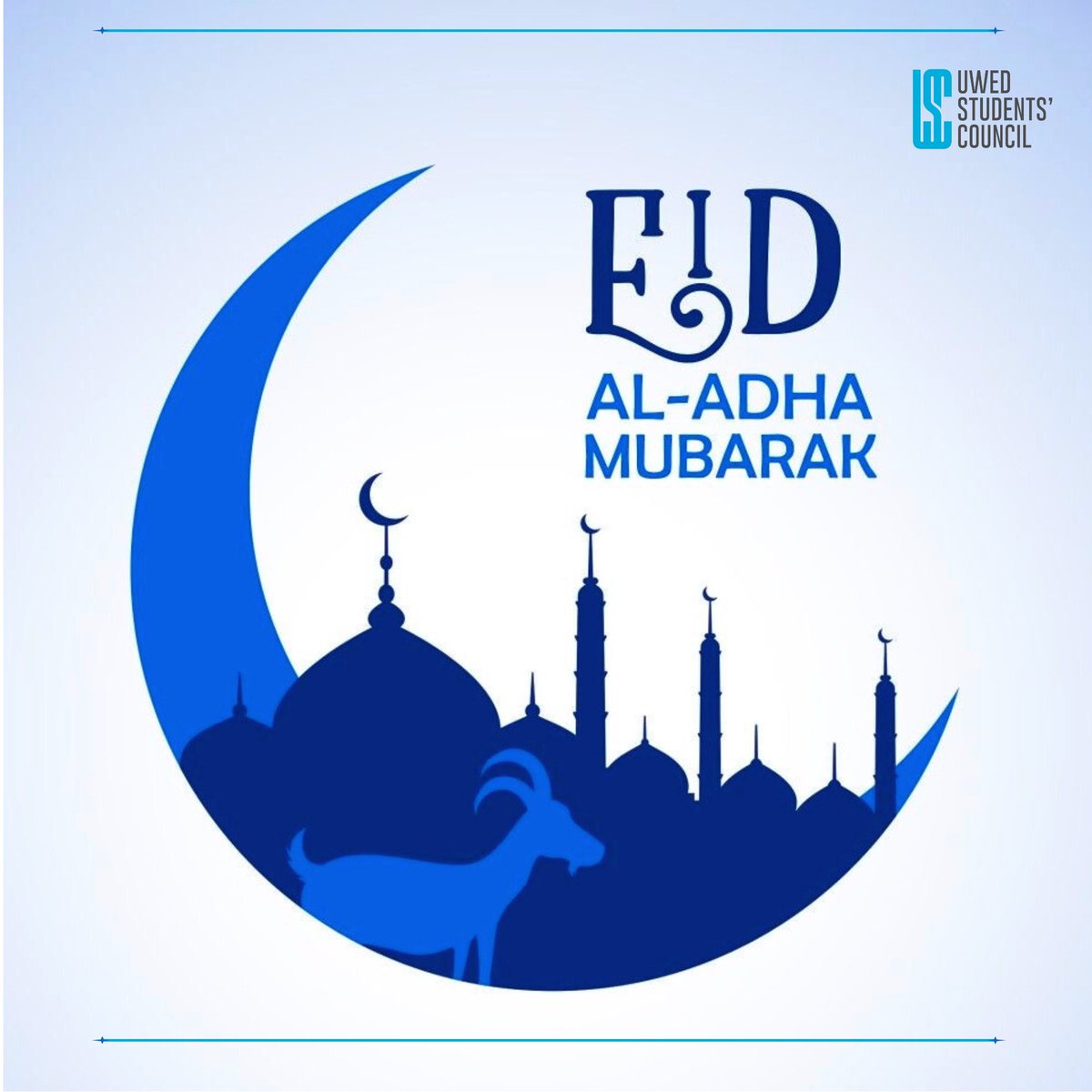 UwedSC's tweet photo. Dear Students,

We wish you a joyous and blessed Eid al-Adha!

May your days be filled with joy, your hearts with love, and your minds with wisdom. Enjoy the festivities, delicious food, and the time spent with loved ones.

Warm regards,
UWED Students’ Council!✨🌙 https://t.co/r2RKfHEQjd